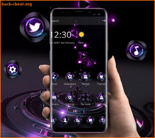 Violet Neon Tech Business Theme screenshot