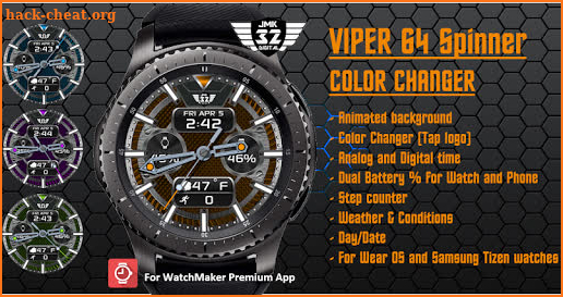 VIPER 64 Spinner watchface for WatchMaker screenshot