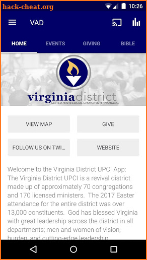 Virginia District UPCI screenshot