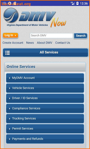 Virginia DMV screenshot