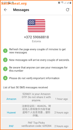 Virtual Number Receive Online SMS for Verification screenshot