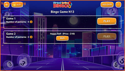 Virtual Online Bingo screenshot