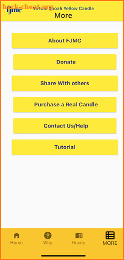 Virtual Shoah Yellow Candle screenshot