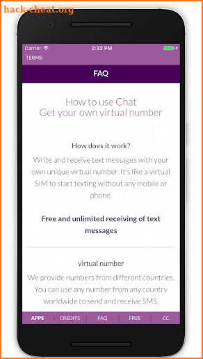 Virtual SIM (SMS) screenshot