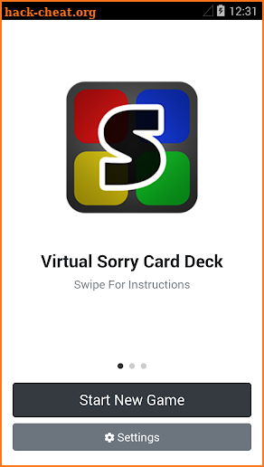 Virtual Sorry Card Deck screenshot