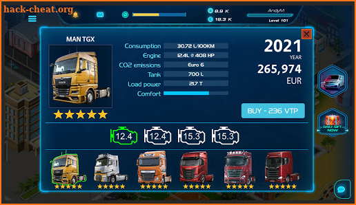 Virtual Truck Manager 2 Tycoon trucking company screenshot