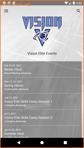 Vision Elite Events screenshot