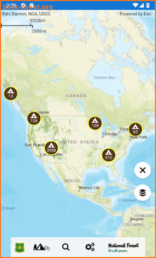 Visitor Map - Map of Forest Service lands screenshot