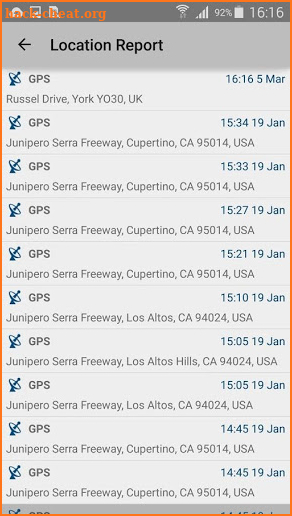Vismo GPS Tracking screenshot