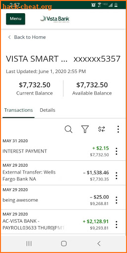 Vista Bank Mobile Banking screenshot
