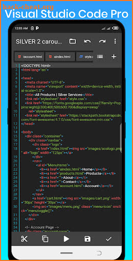 Visual Code Editor Pro screenshot