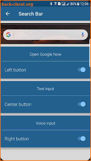 Vizorg Widget - Configure search bar screenshot