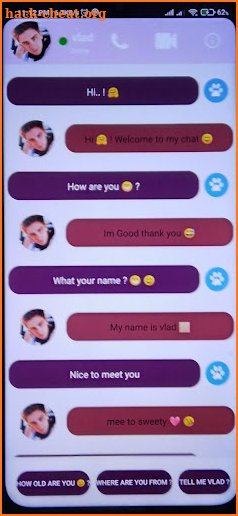 Vlad A4 Fake Video Call and chat screenshot