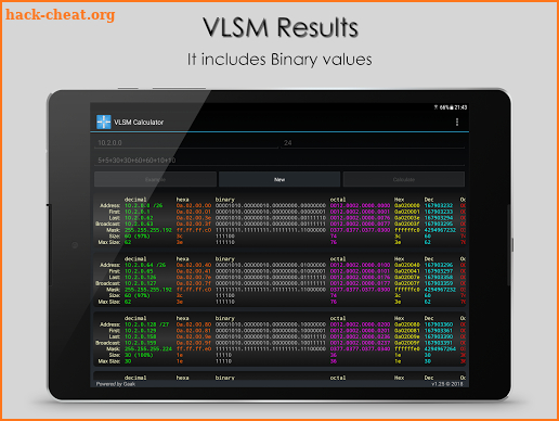 VLSM Calculator screenshot