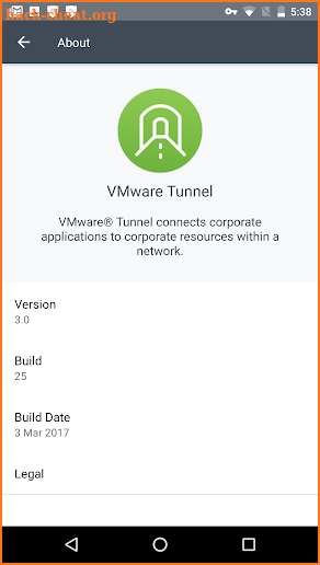 VMware Tunnel screenshot