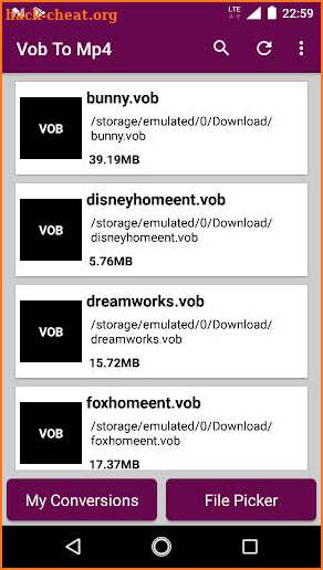 Vob To Mp4 Video Converter screenshot