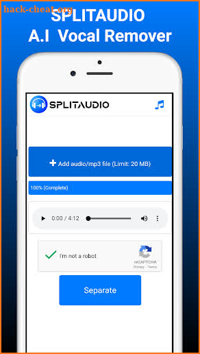 Vocal Remover - Free AI Karaoke Maker : SplitAudio screenshot