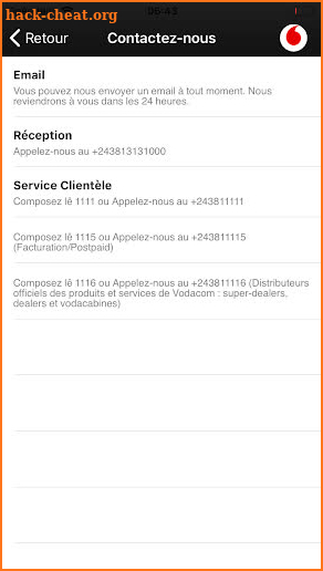 Vodacom RDC app screenshot