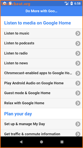 Voice Commands for Google Home screenshot