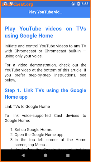 Voice Commands for Google Home screenshot