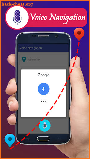 Voice GPS navigation, driving directions, map screenshot