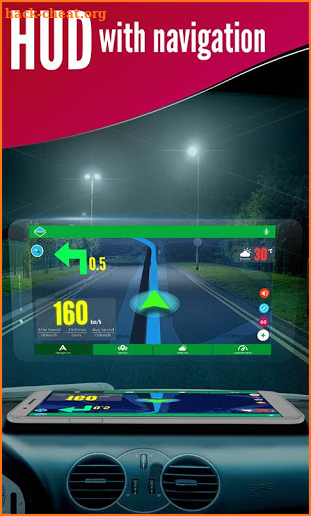 Voice Gps navigation maps: HUD speedometer screenshot
