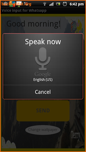 Voice input screenshot