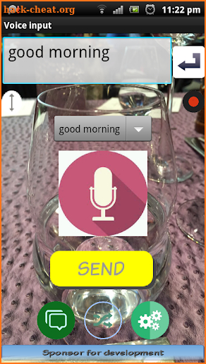 Voice input screenshot