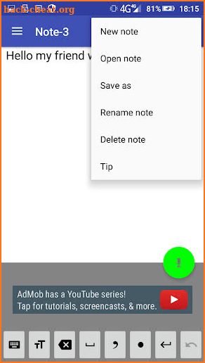 Voice Notebook - continuous speech to text screenshot