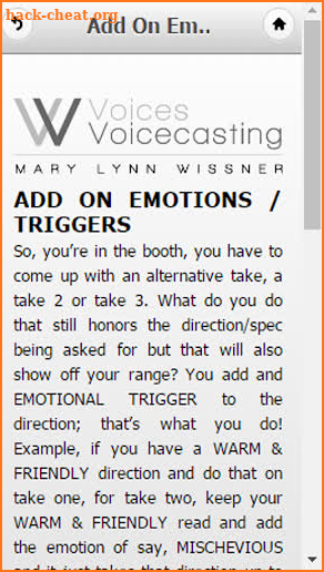 Voice Over Self Direction screenshot