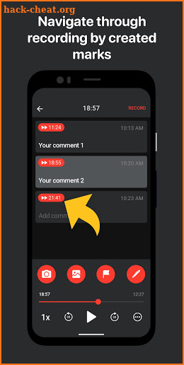Voice Recorder with Media Bookmarks – Lecty screenshot