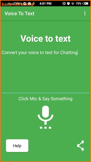 Voice to text screenshot