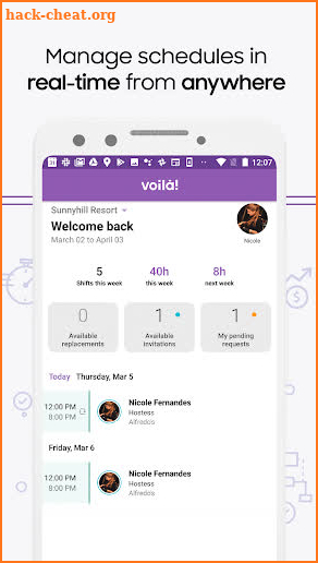 Voilà! – Manage Work Teams, Schedules & Calendars screenshot