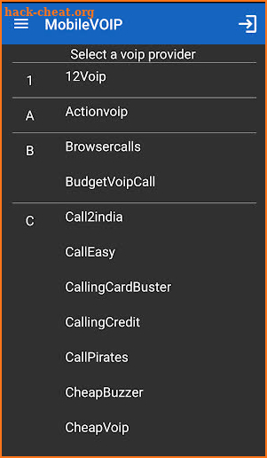 VoipGain Low cost calls screenshot