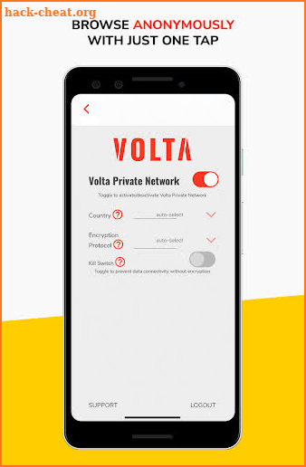 Volta Private Network VPN screenshot