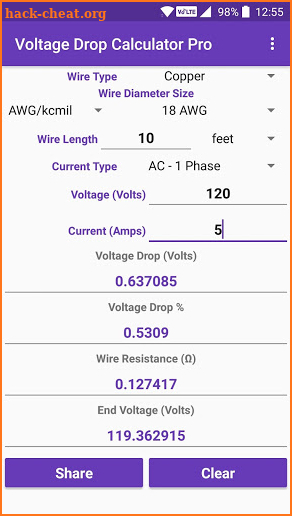 Voltage Drop Calculator Pro screenshot