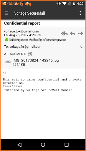 Voltage SecureMail screenshot