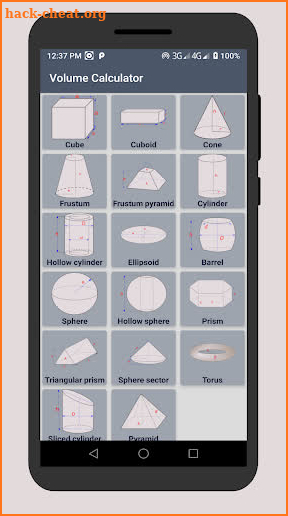 Volume calculator-3D Shapes, geometry calculator screenshot