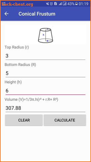 Volume Calculator:Cube Prism Sphere Cylinder Cone screenshot