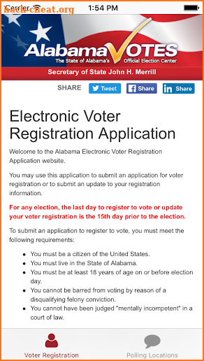 Vote for Alabama screenshot