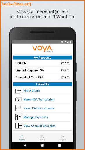 VOYA Health Accounts screenshot