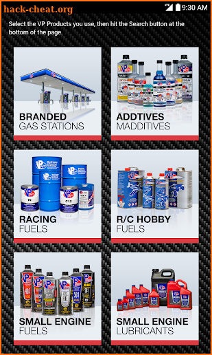 VP Racing Fuels Finder screenshot