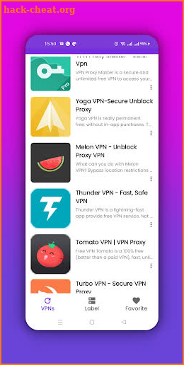 VPN Guide List screenshot