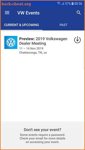 VW Events screenshot