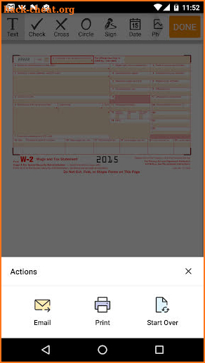 W-2 PDF Form for IRS: Sign Income Tax eForm screenshot