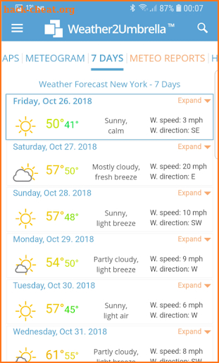 W2U Weather Forecast (free) screenshot