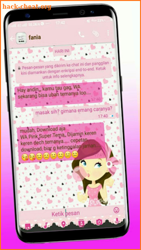 WA theme pink screenshot