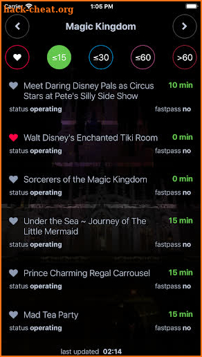 Wait Times at Disney World screenshot