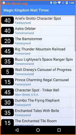 Wait Times for Disney World screenshot