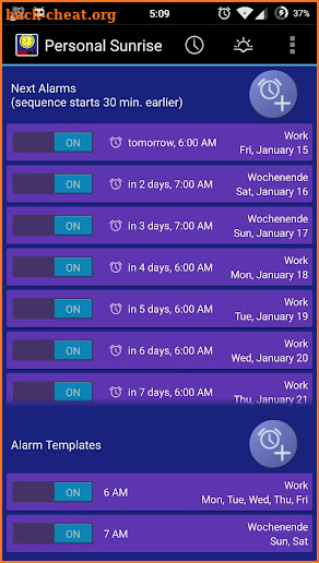 Wakeup Light Alarm Clock screenshot